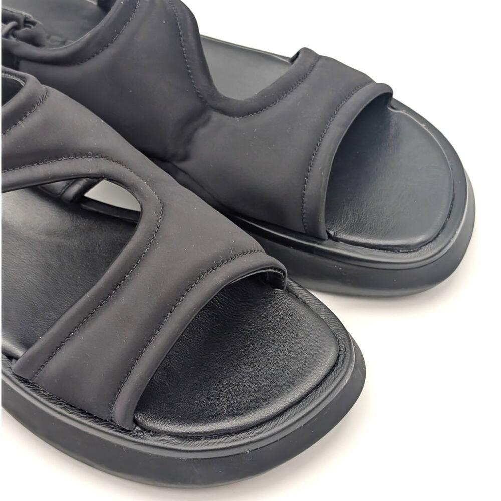 Vince Fresca Strappy Sandal Hook & Loop Open Toe Women's Black Size US6 EU36 - Picture 12 of 12